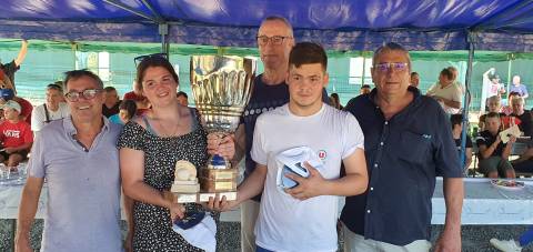 Les gagnants du 20 ième Challenge Fédéral Juniors 2023.-- Sandy et Dylan Legagneux, de l'Union des Sablons des Rosiers/Loire, (secteur 6 de Claude Lemonnier)