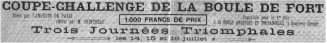 Le premier challenge de boule de fort en 1905